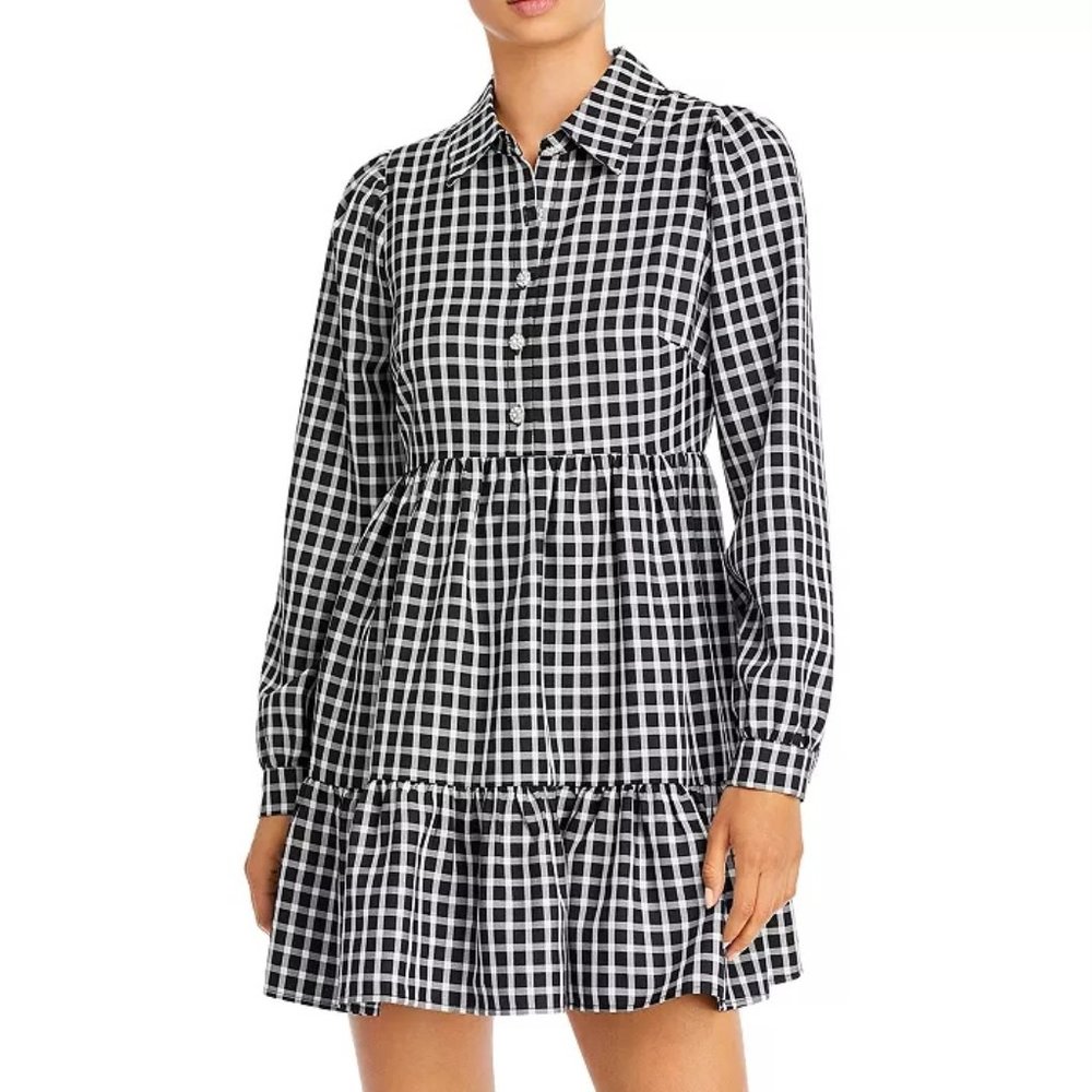 AQUA BRAND COLLARED TIERED DRESS, NWT